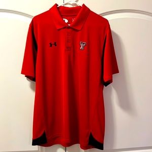 Men’s under armour Texas tech polo heat gear XL red mahomes kelce